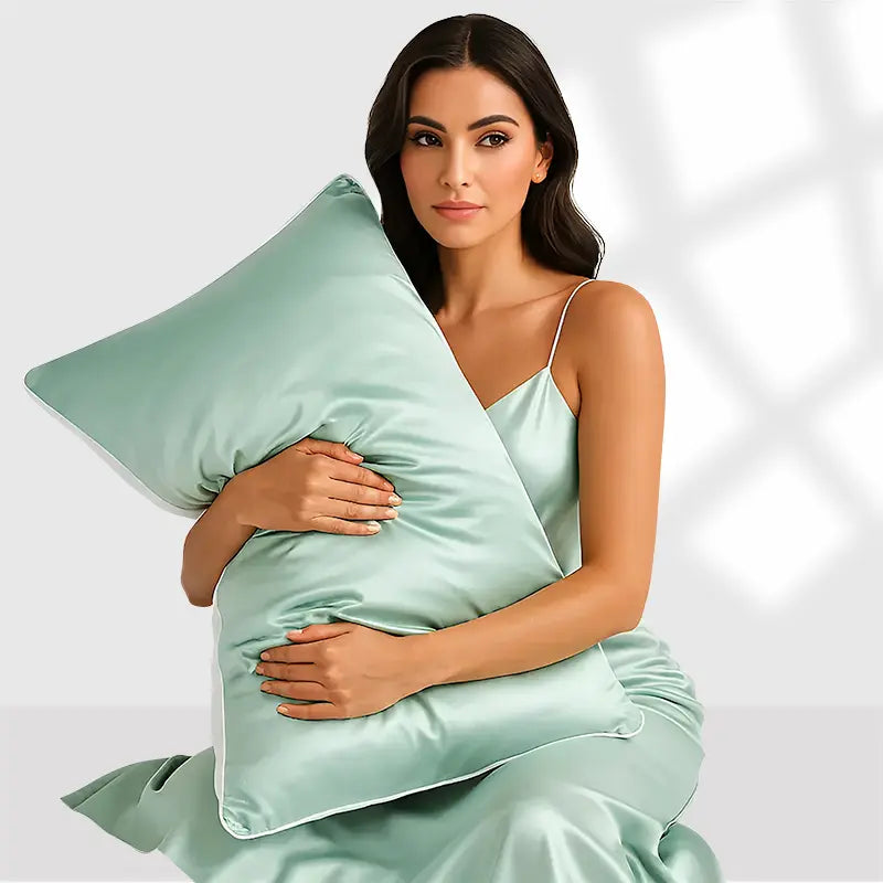 Taie d’oreiller en soie 19 momme – Brodée