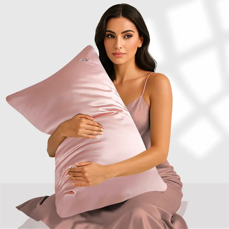 Taie d’oreiller en soie 19 momme – Brodée