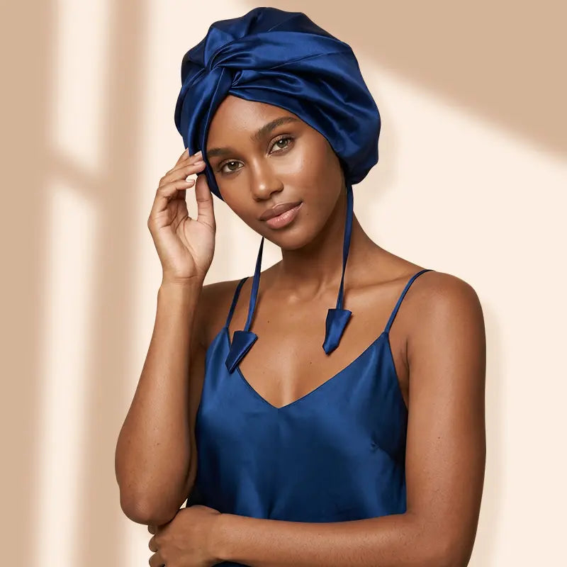 Turban de nuit en soie 19 momme - réglable