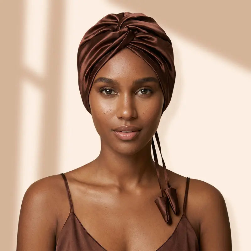 Turban de nuit en soie 19 momme - réglable