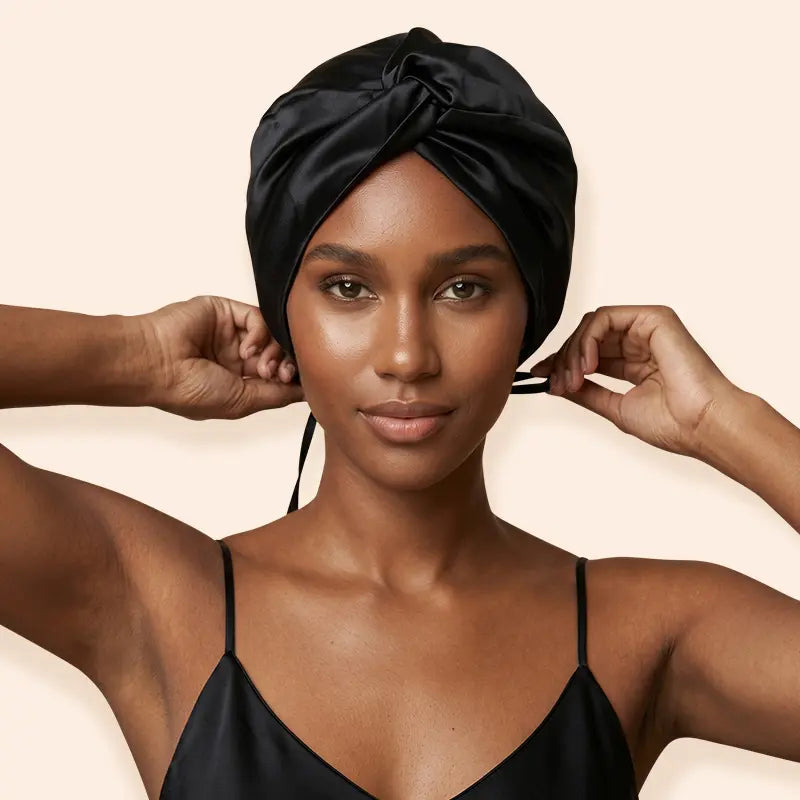 Turban de nuit en soie 19 momme - réglable