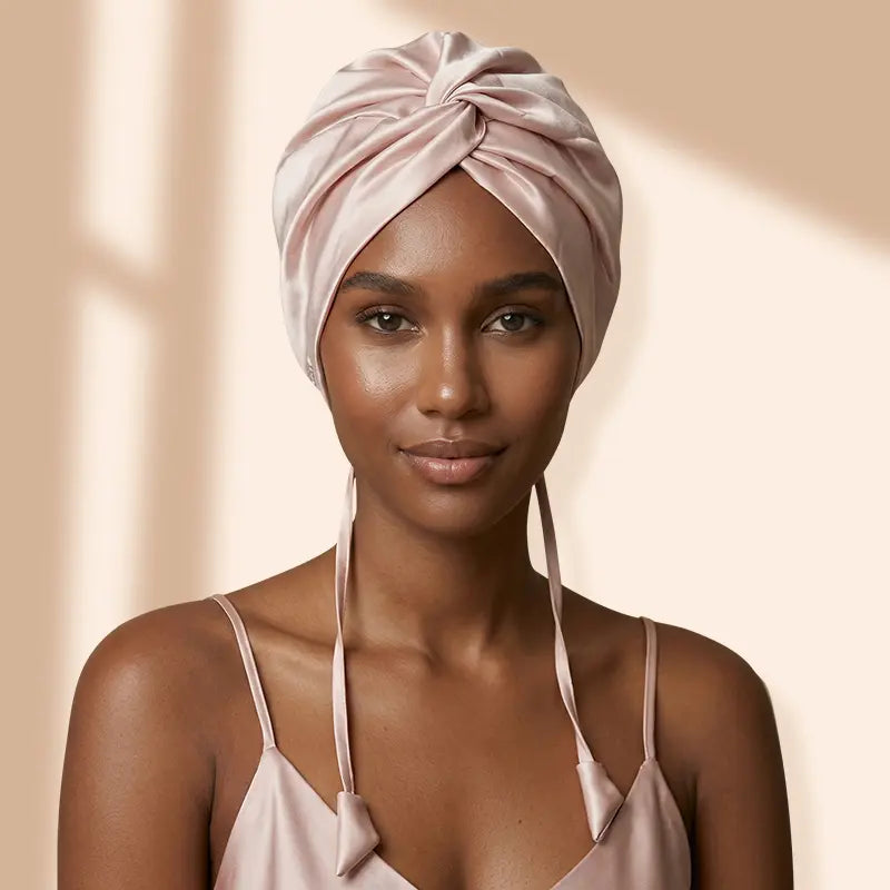 Turban de nuit en soie 19 momme - réglable