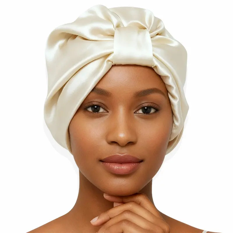Bonnet en soie double couche 