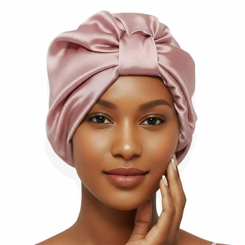 Bonnet en soie double couche 