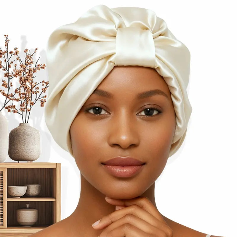 Bonnet en soie double couche 