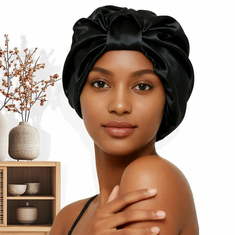 Bonnet en soie double couche 