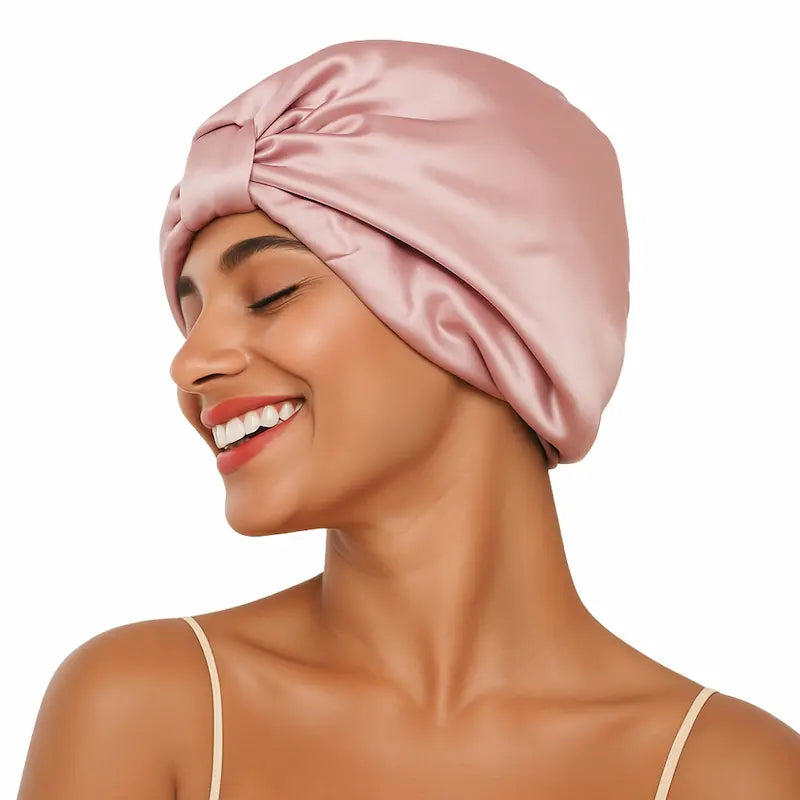 Bonnet en soie pure double couche