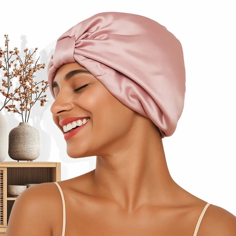 Bonnet en soie double couche 