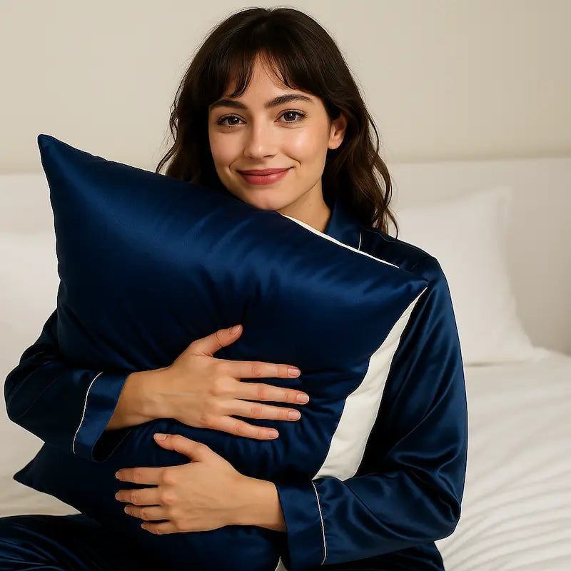 Taie d'oreiller soie et coton | 19 mommes et percale de coton