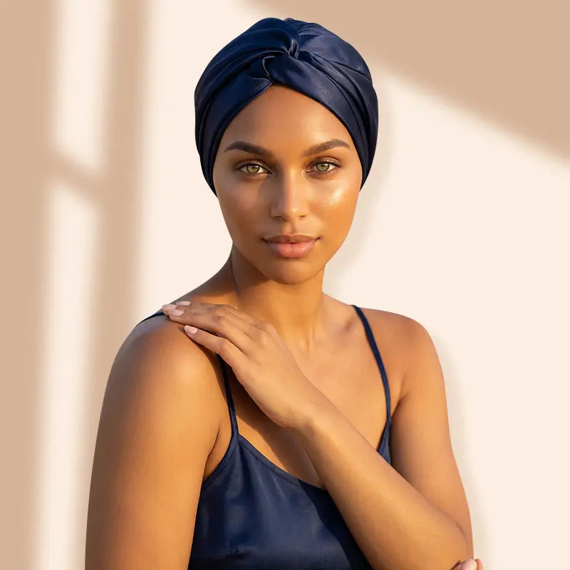 Turban de nuit en soie