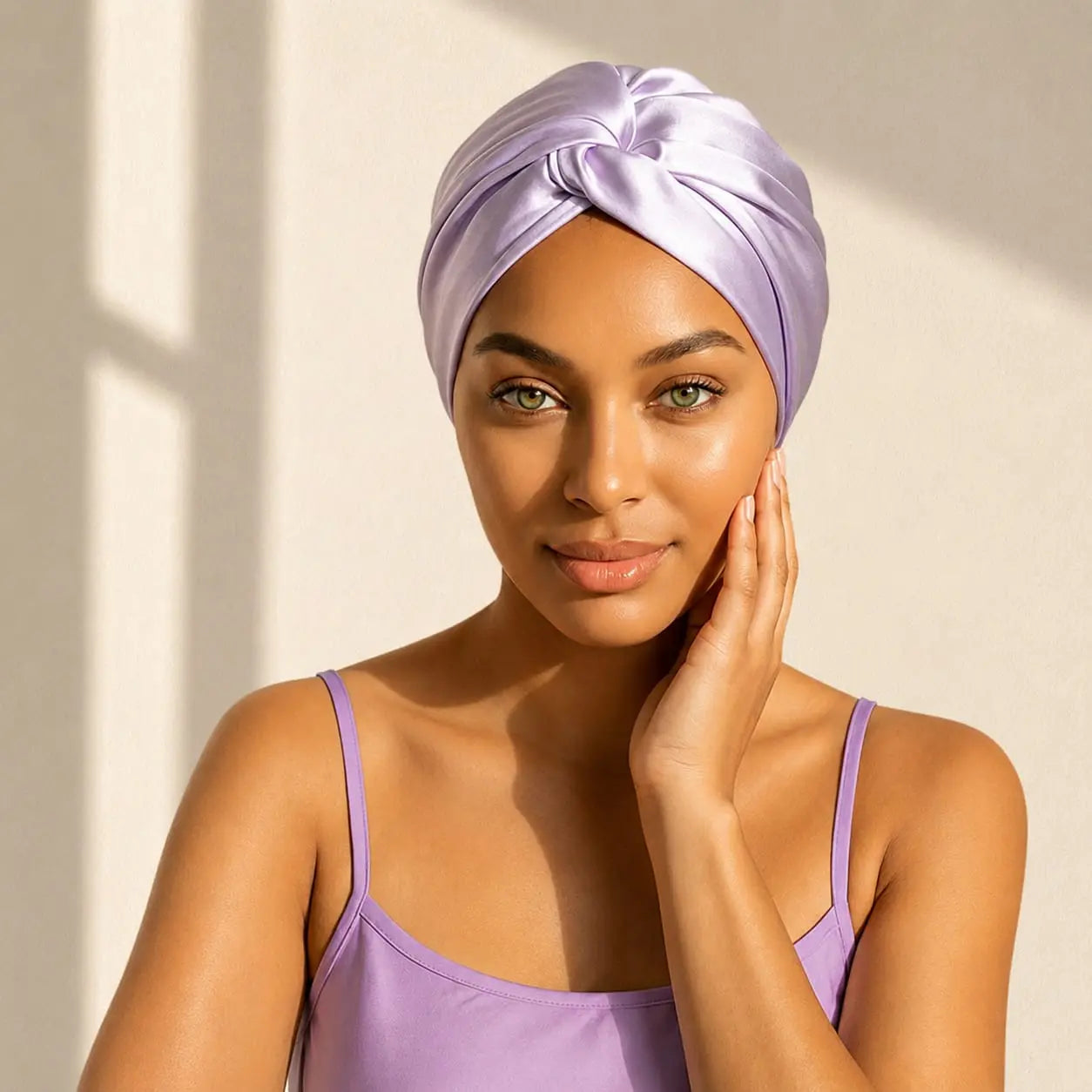Turban de nuit en soie - Léger & naturel
