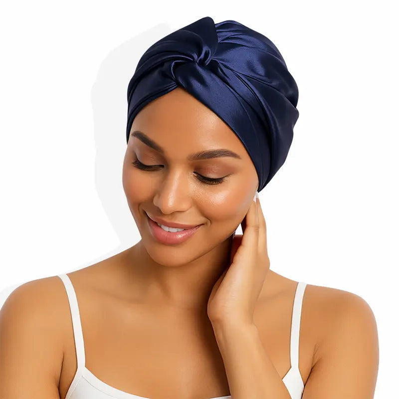 Turban de nuit en soie