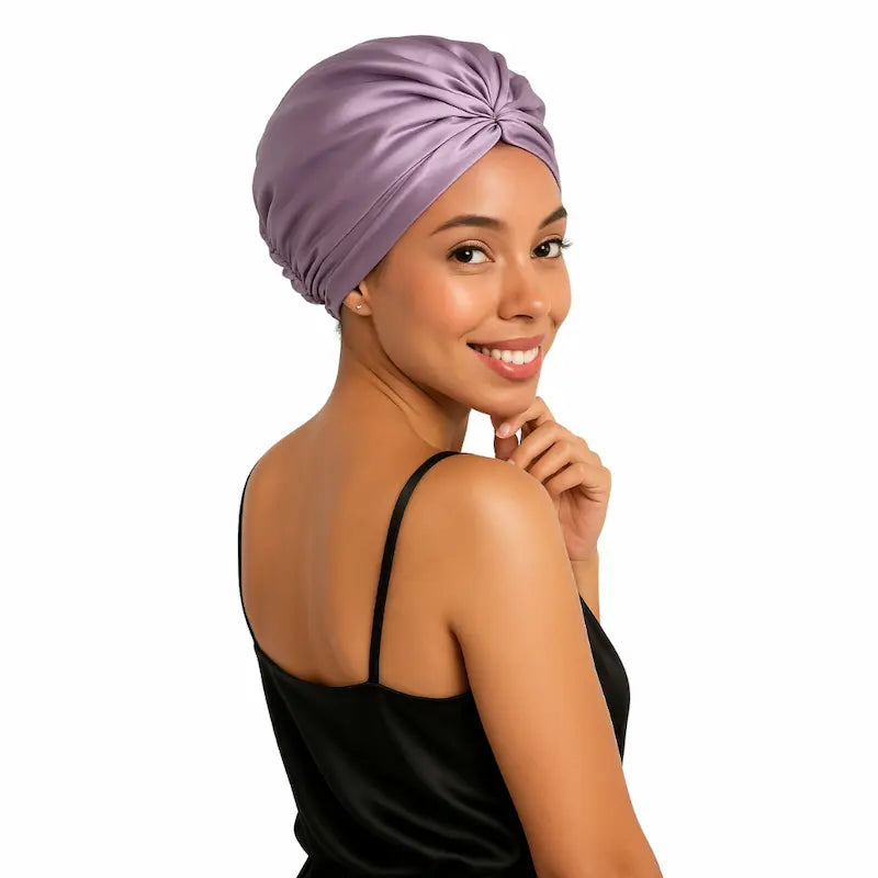 Turban de nuit en soie