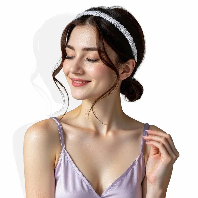 Serre-tête fin en soie 16 momme